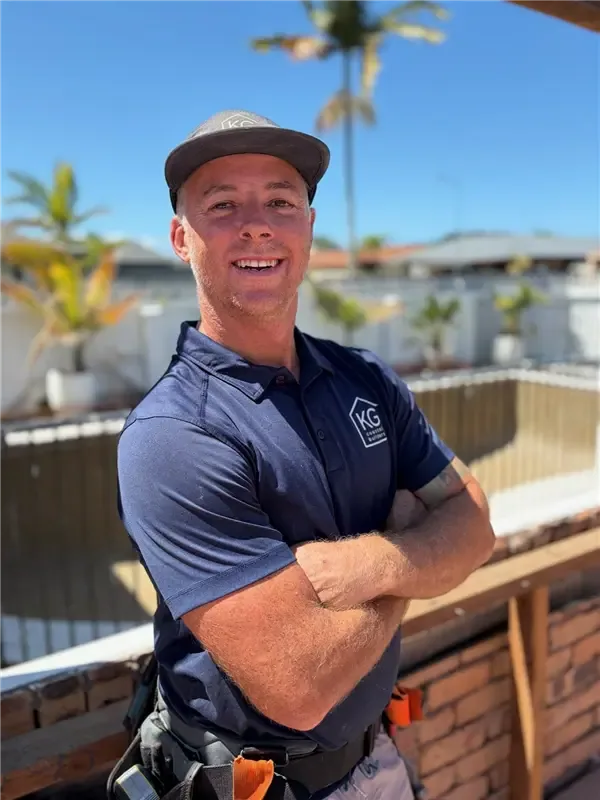 Karl, builder and owner of KG Coastal Builders, on a Gold Coast renovation site